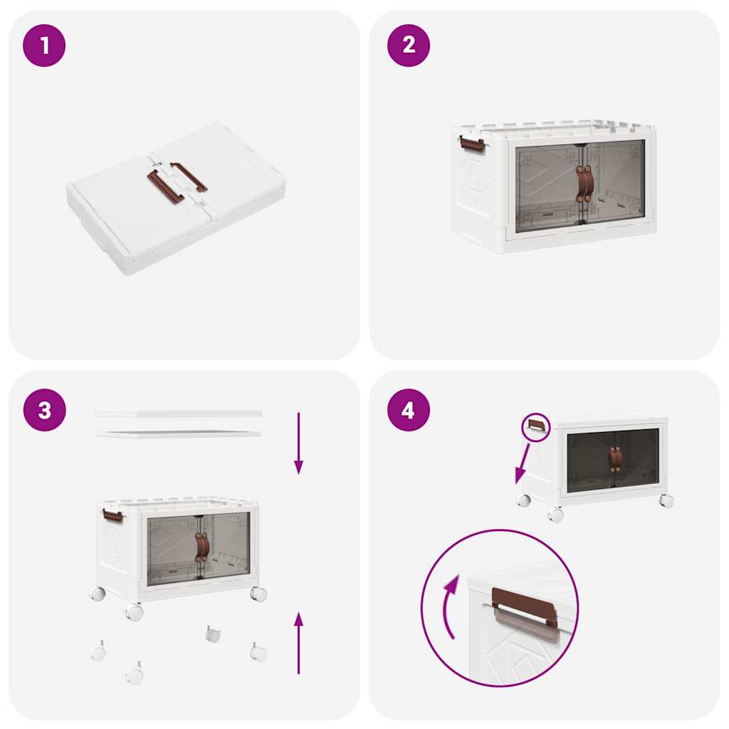 Stackable Storage Box with Wheels 75 L  64x40x41 cm