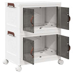 Stackable Storage Box with Wheels 2-Tier 28 L 48.5x29.5x59.5 cm