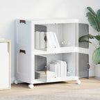 Stackable Storage Box with Wheels 2-Tier 75 L 64x40x76 cm