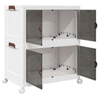 Stackable Storage Box with Wheels 2-Tier 75 L 64x40x76 cm
