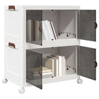 Stackable Storage Box with Wheels 2-Tier 75 L 64x40x76 cm