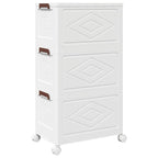 Stackable Storage Box with Wheels 3-Tier 28 L 48.5x29.5x86 cm
