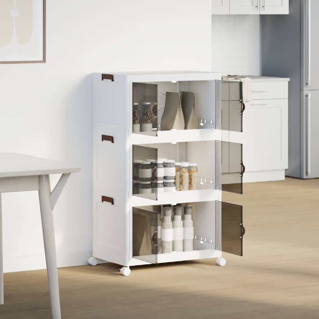 Stackable Storage Box with Wheels 3-Tier 75 L 64x39.5x110.5 cm