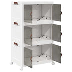 Stackable Storage Box with Wheels 3-Tier 75 L 64x39.5x110.5 cm