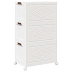 Stackable Storage Box with Wheels 3-Tier 75 L 64x39.5x110.5 cm