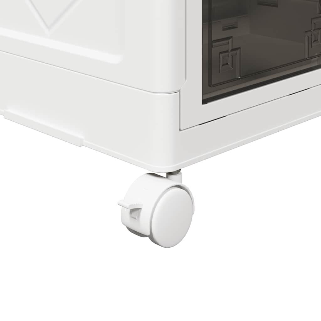 Stackable Storage Box with Wheels 4-Tier 28 L 48x29.5x112.5 cm