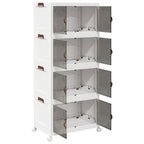 Stackable Storage Box with Wheels 4-Tier 75 L 64x40x141.5 cm
