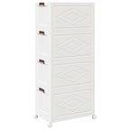 Stackable Storage Box with Wheels 4-Tier 75 L 64x40x141.5 cm