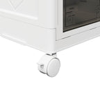 Stackable Storage Box with Wheels 4-Tier 75 L 64x40x141.5 cm