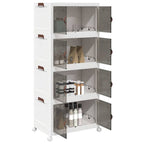 Stackable Storage Box with Wheels 4-Tier 75 L 64x40x141.5 cm