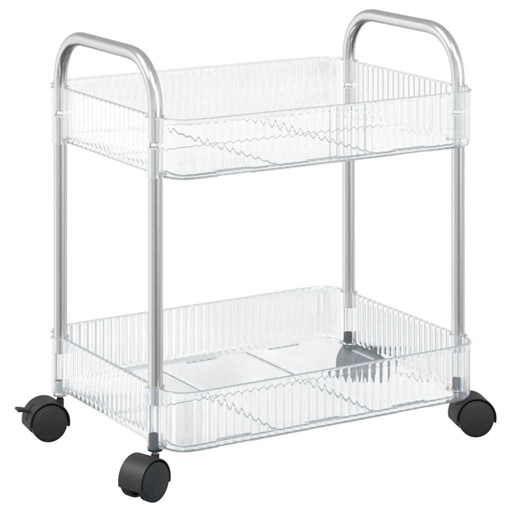 Storage Trolley 2-Tier Transparent 37x28x43.5 cm Acrylic