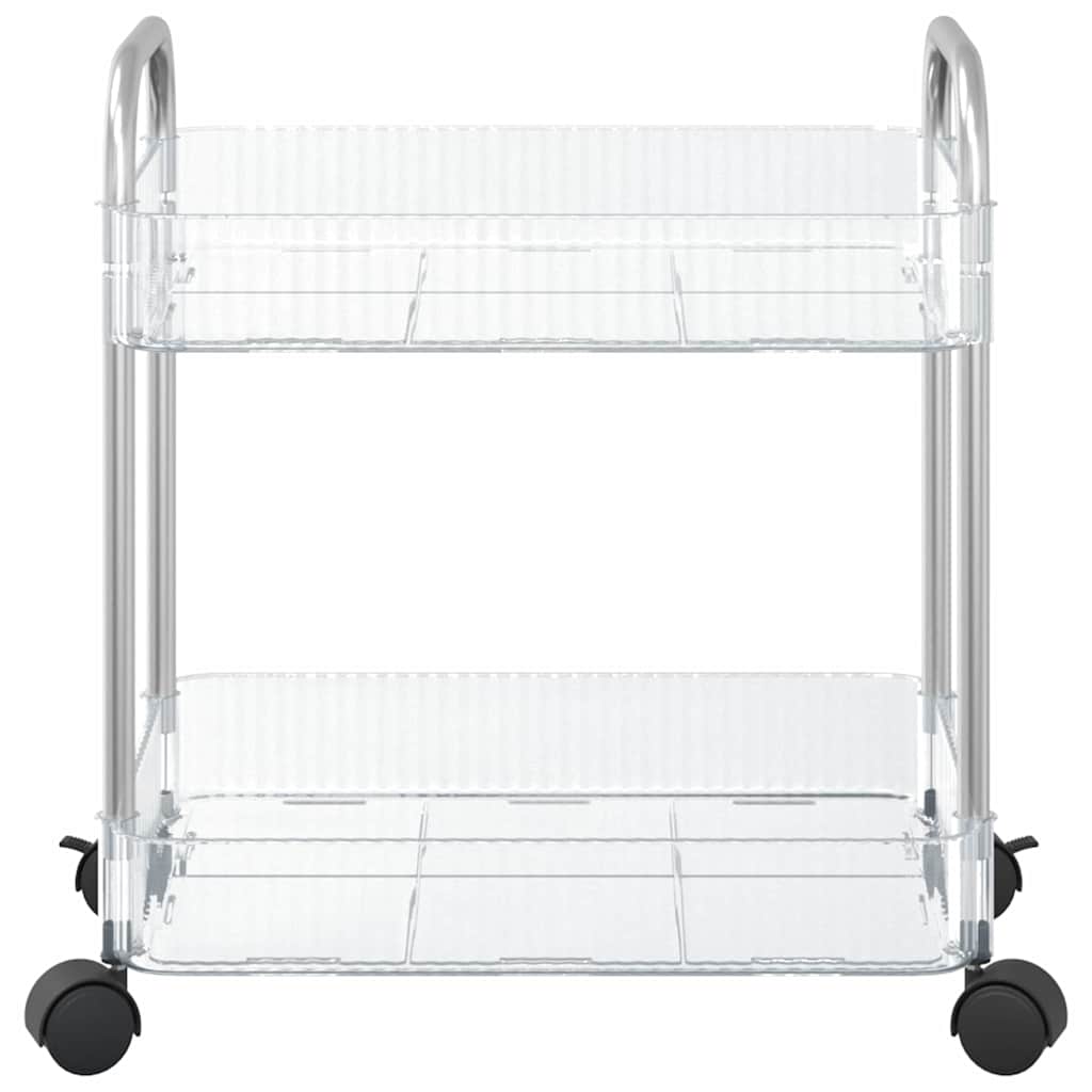 Storage Trolley 2-Tier Transparent 37x28x43.5 cm Acrylic
