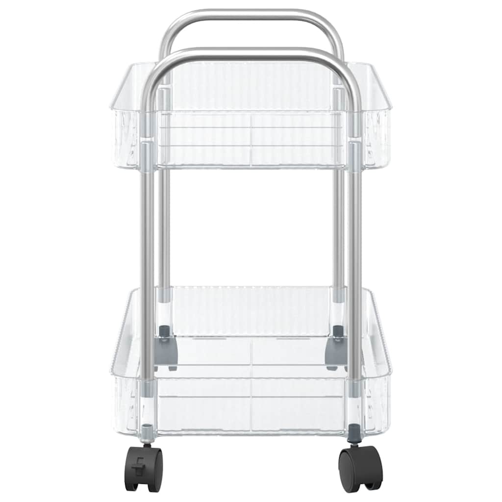 Storage Trolley 2-Tier Transparent 37x28x43.5 cm Acrylic