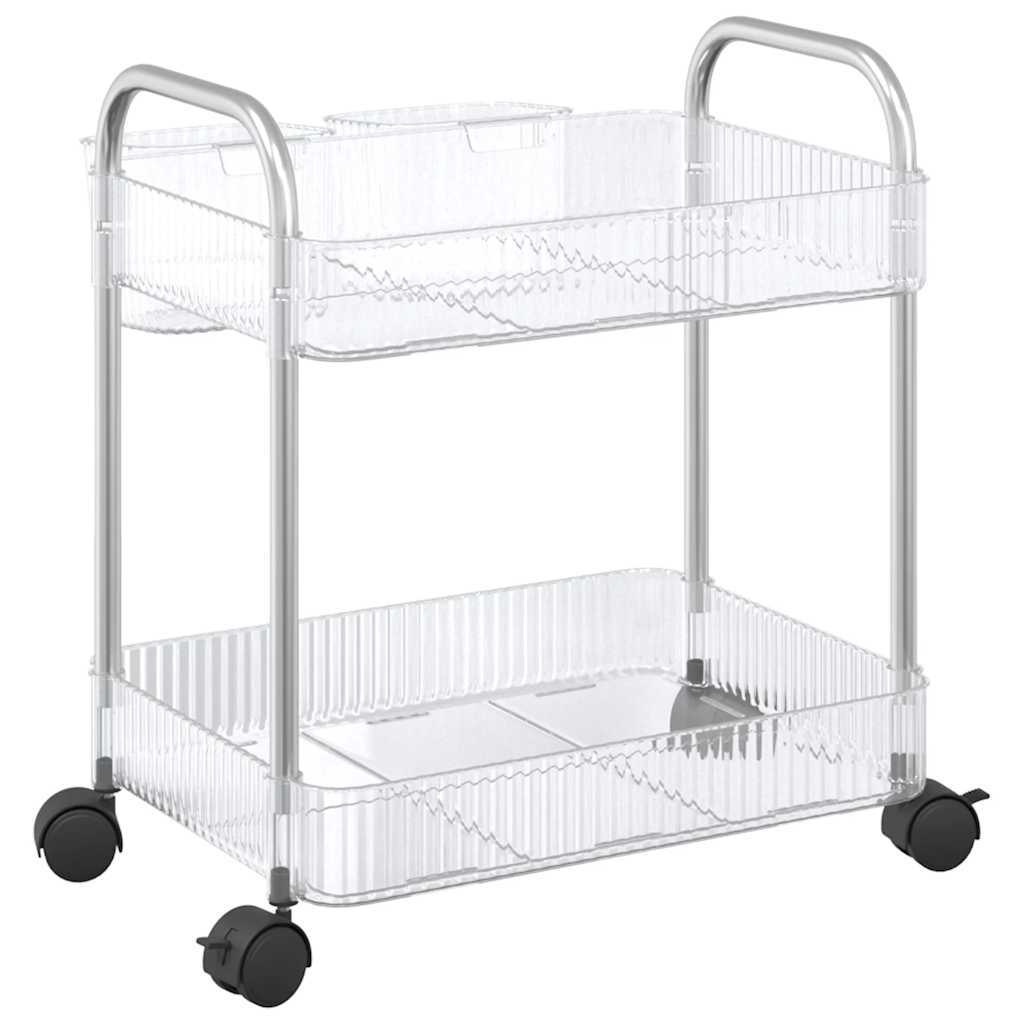 Storage Trolley 2-Tier Transparent 37x28x43.5 cm Acrylic