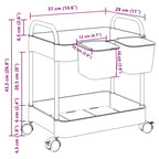 Storage Trolley 2-Tier Transparent 37x28x43.5 cm Acrylic