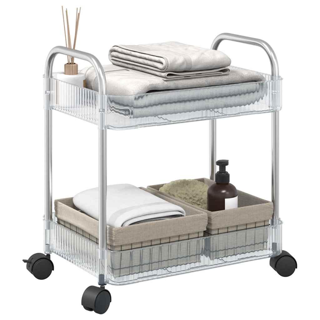 Storage Trolley 2-Tier Transparent 37x28x43.5 cm Acrylic