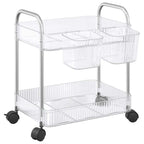 Storage Trolley 2-Tier Transparent 37x28x43.5 cm Acrylic