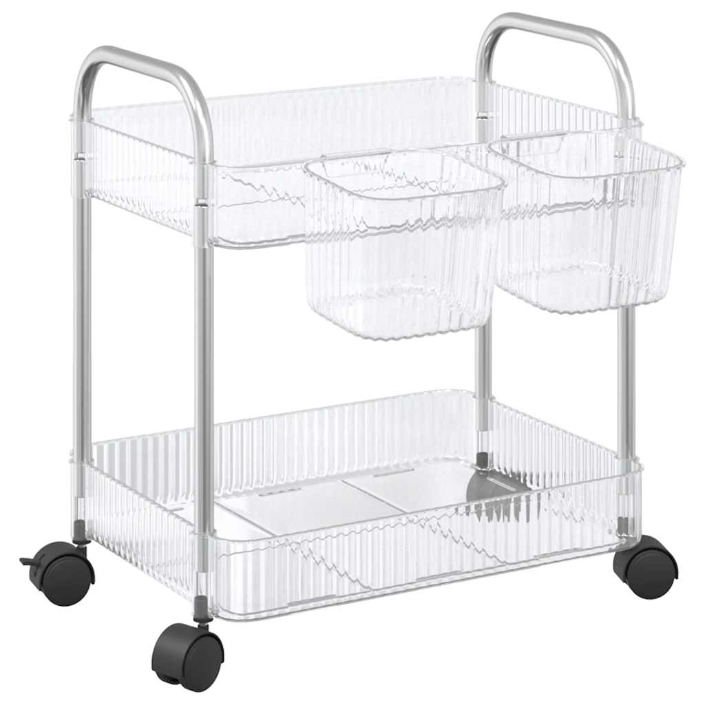 Storage Trolley 2-Tier Transparent 37x28x43.5 cm Acrylic