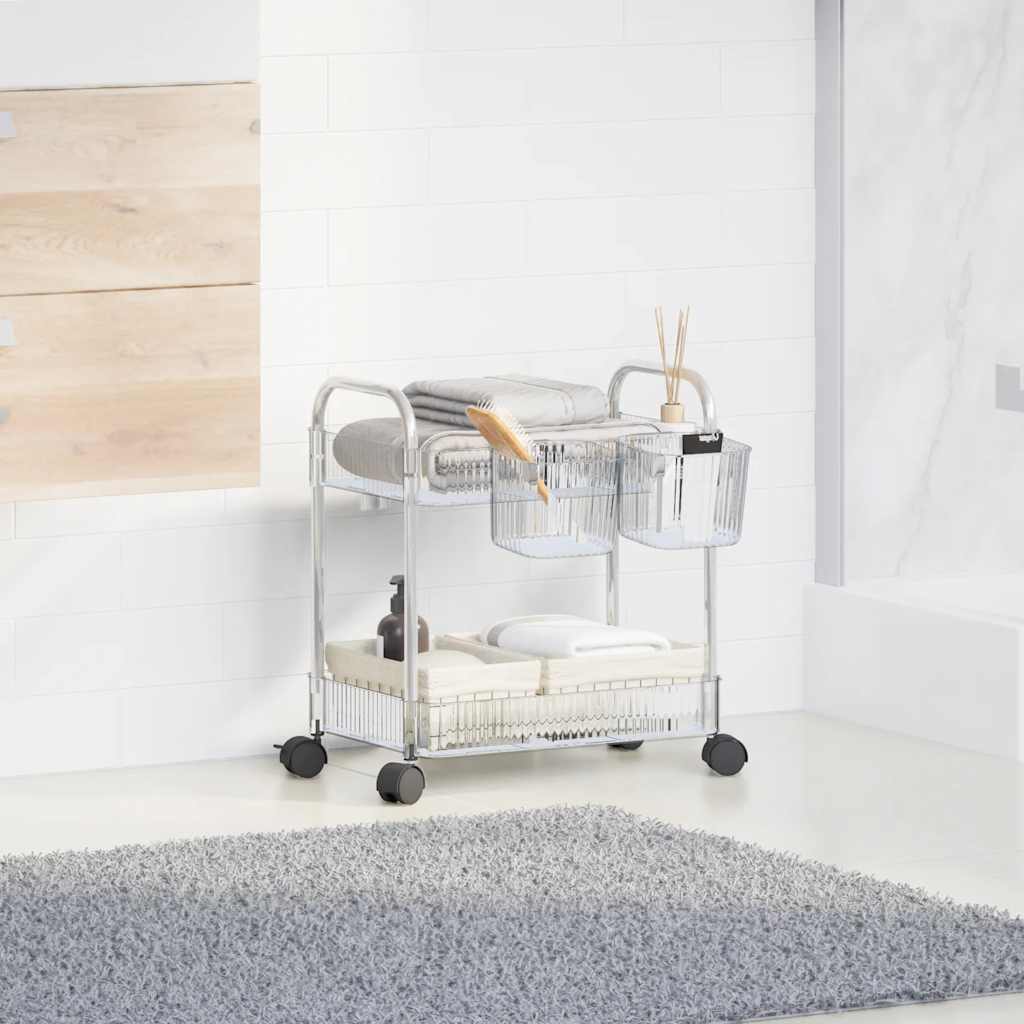 Storage Trolley 2-Tier Transparent 37x28x43.5 cm Acrylic