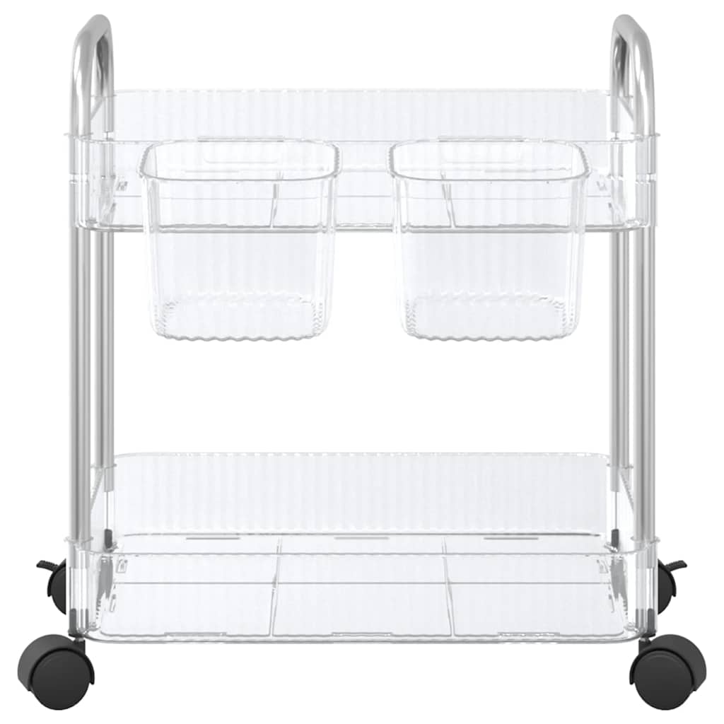 Storage Trolley 2-Tier Transparent 37x28x43.5 cm Acrylic