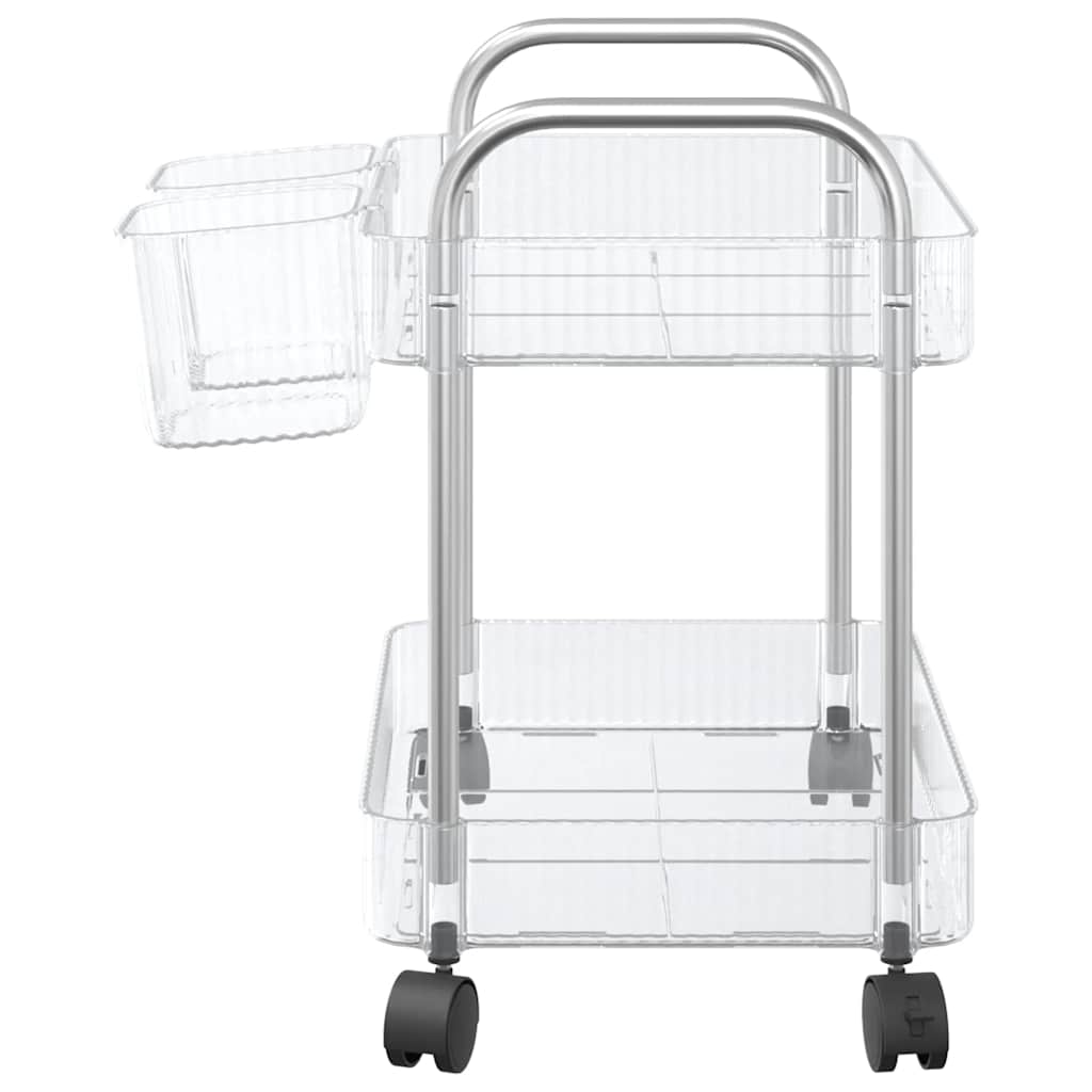 Storage Trolley 2-Tier Transparent 37x28x43.5 cm Acrylic
