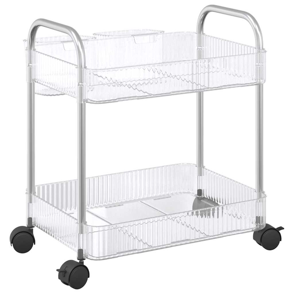 Storage Trolley 2-Tier Transparent 37x28x43.5 cm Acrylic