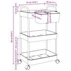 Storage Trolley 3-Tier Transparent 37x28x68 cm Acrylic