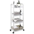 Storage Trolley 4-Tier Transparent 37x28x95 cm Acrylic