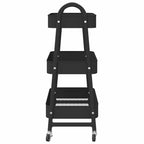 Storage Trolley 3-Tier Black 42x41.5x77 cm Steel