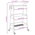 Storage Trolley 3-Tier Black 42x41.5x77 cm Steel