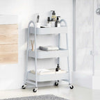 Storage Trolley 3-Tier White 42x41.5x77 cm Steel