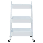 Storage Trolley 3-Tier White 42x41.5x77 cm Steel
