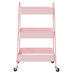Storage Trolley 3-Tier Pink 42x41.5x77 cm Steel