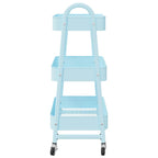 Storage Trolley 3-Tier Blue 42x41.5x77 cm Steel