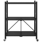 Storage Shelf on Wheels Black 71x34x88 cm Steel