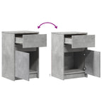 Bedside Cabinets with LED Lights 2 pcs Concrete Grey Engineered Wood