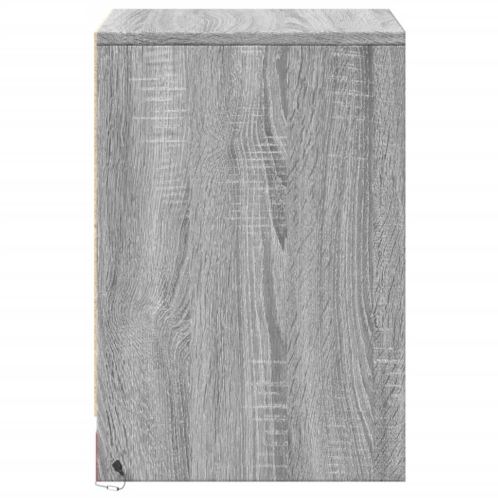 Bedside Cabinets with LED Lights 2 pcs Grey Sonoma Engineered Wood
