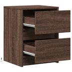 Bedside Cabinets with LED Lights 2 pcs Brown Oak Engineered Wood