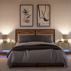 Wall-mounted Bedside Cabinets with LED Lights 2 pcs Sonoma Oak