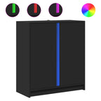 Sideboard with LED Black 77x34x85 cm Engineered Wood