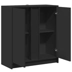 Sideboard with LED Black 77x34x85 cm Engineered Wood