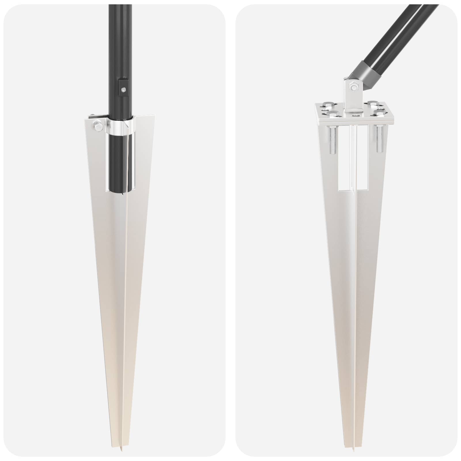 Fence Post 52 pcs Grey 3.2 x 3.2 x 185 cm