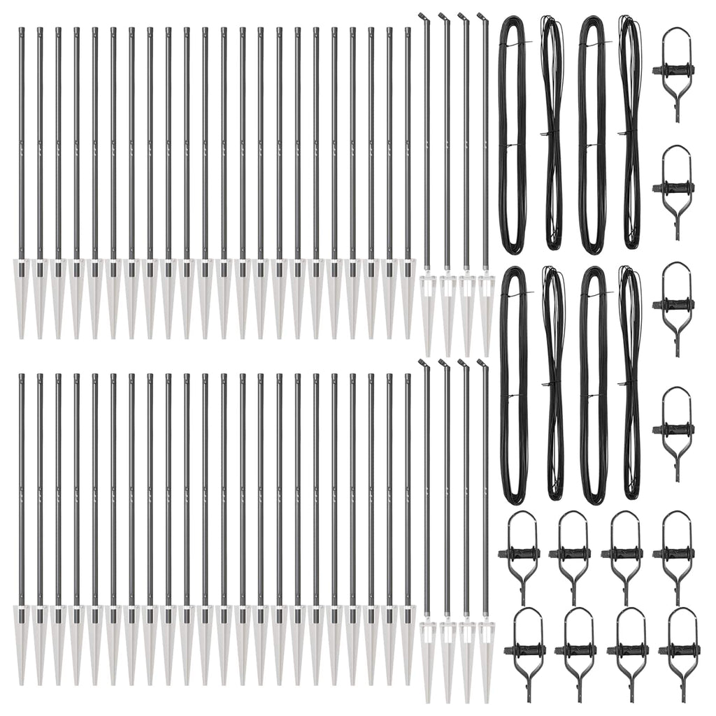 Fence Post 52 pcs Grey 3.2 x 3.2 x 185 cm