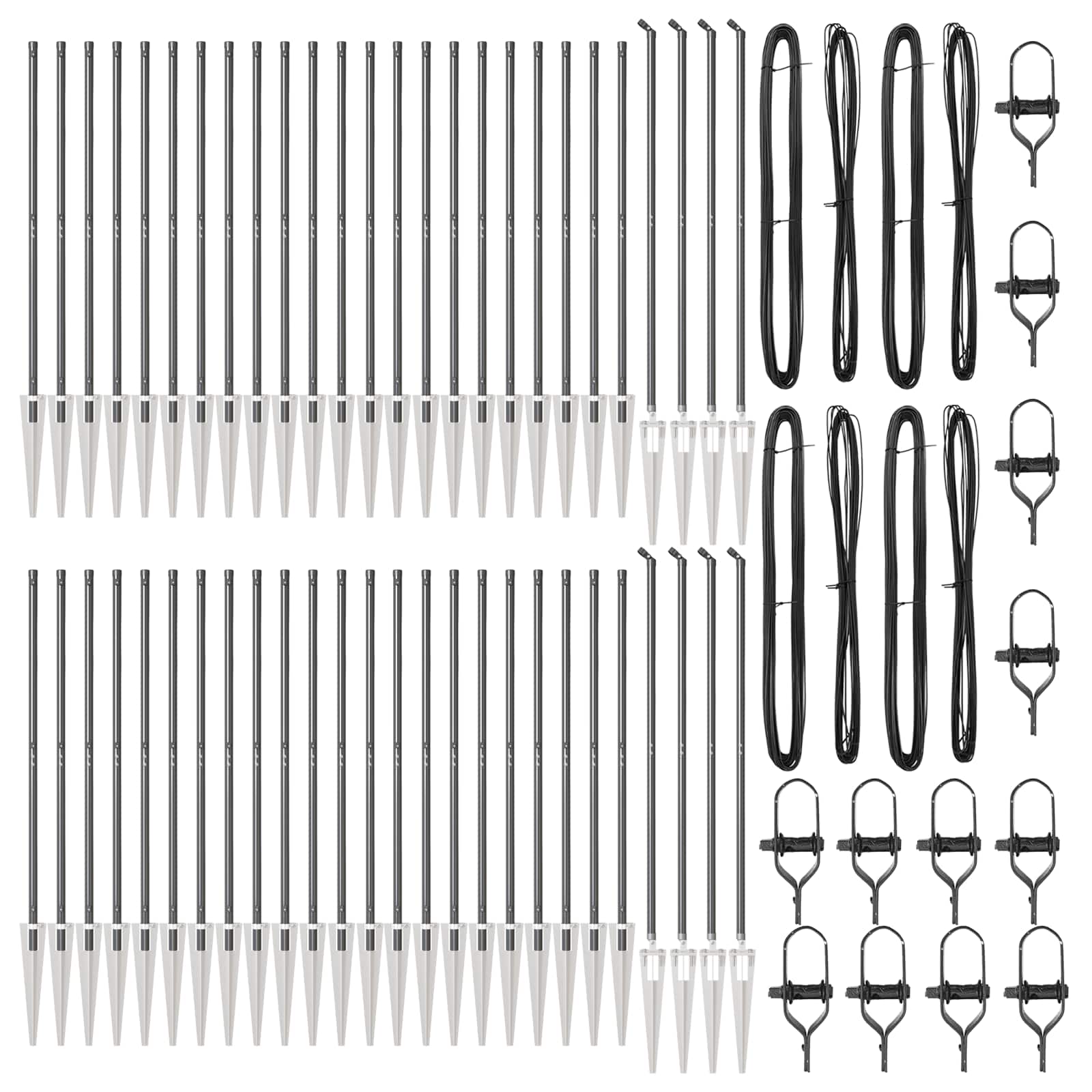 Fence Post 52 pcs Grey 3.2 x 3.2 x 185 cm