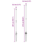 Fence Post 52 pcs Grey 3.2 x 3.2 x 215 cm