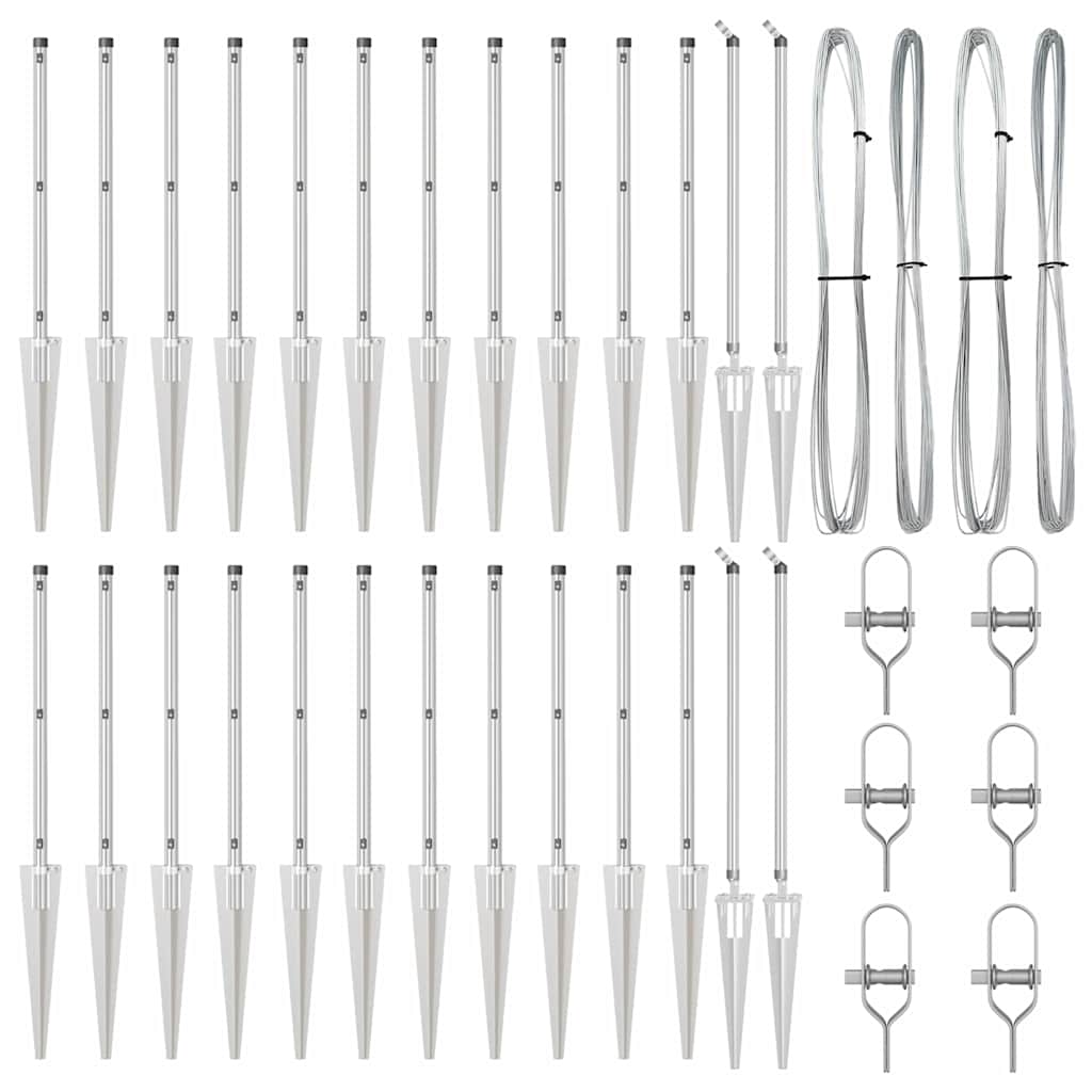 Fence Post 26 pcs Grey 3.2 x 3.2 x 105 cm