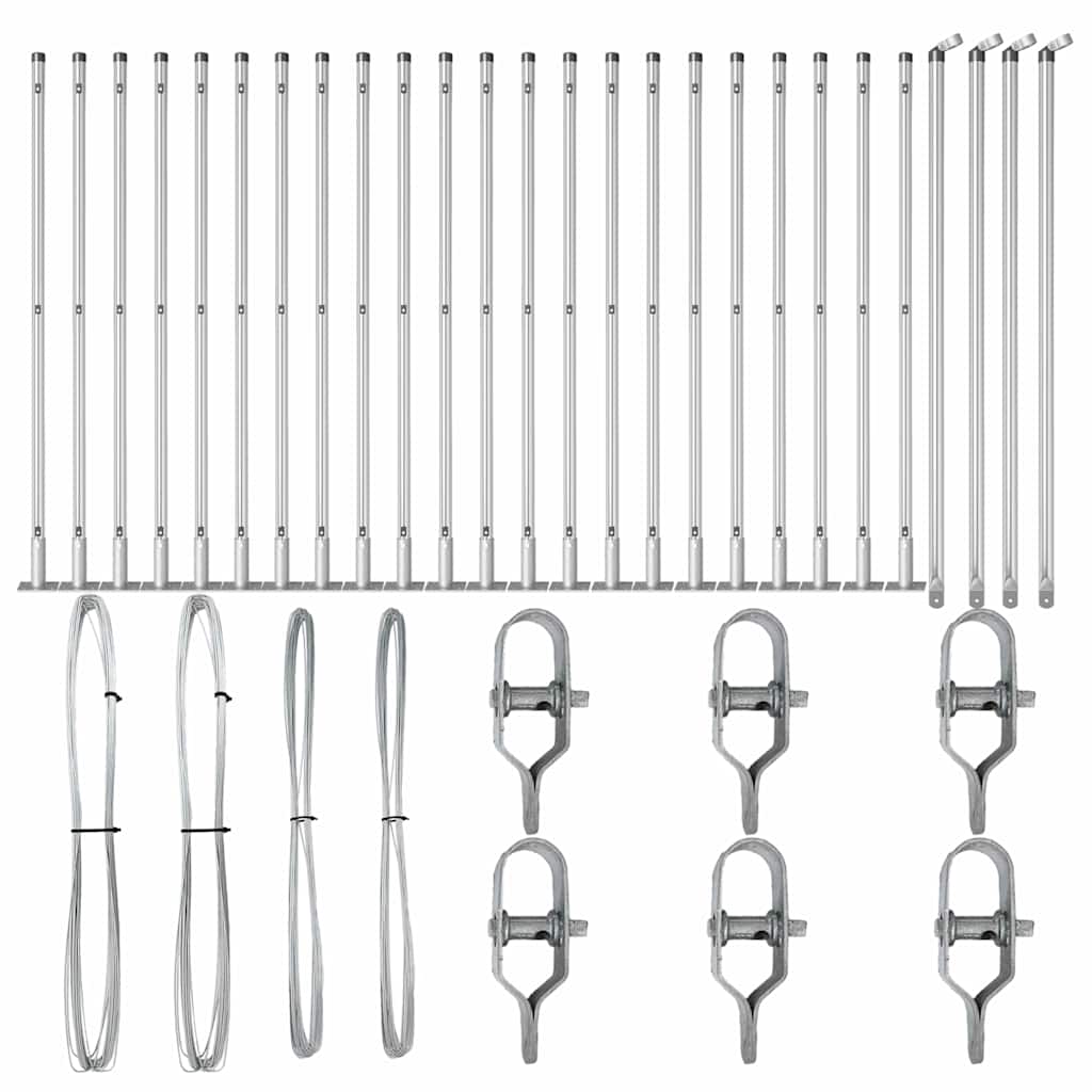 Fence Post 26 pcs Grey 3.2 x 3.2 x 110 cm