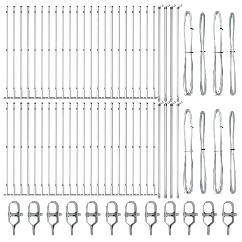 Fence Post 52 pcs Grey 3.2 x 3.2 x 110 cm