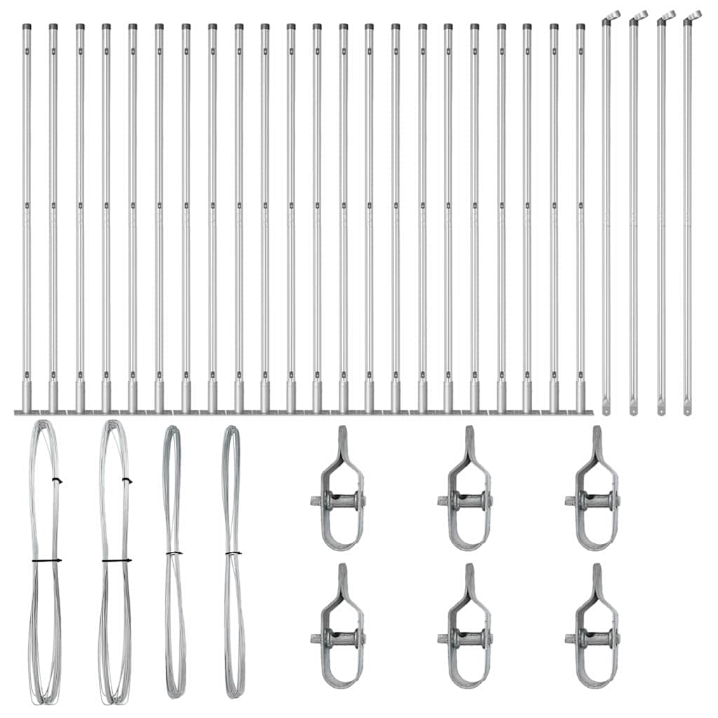 Fence Post 26 pcs Grey 3.2 x 3.2 x 78.5 cm