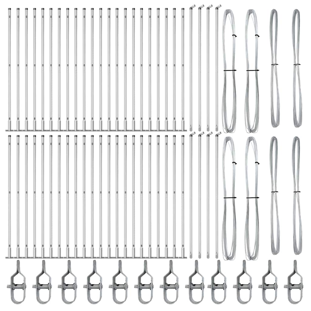 Fence Post 52 pcs Grey 3.2 x 3.2 x 83.5 cm